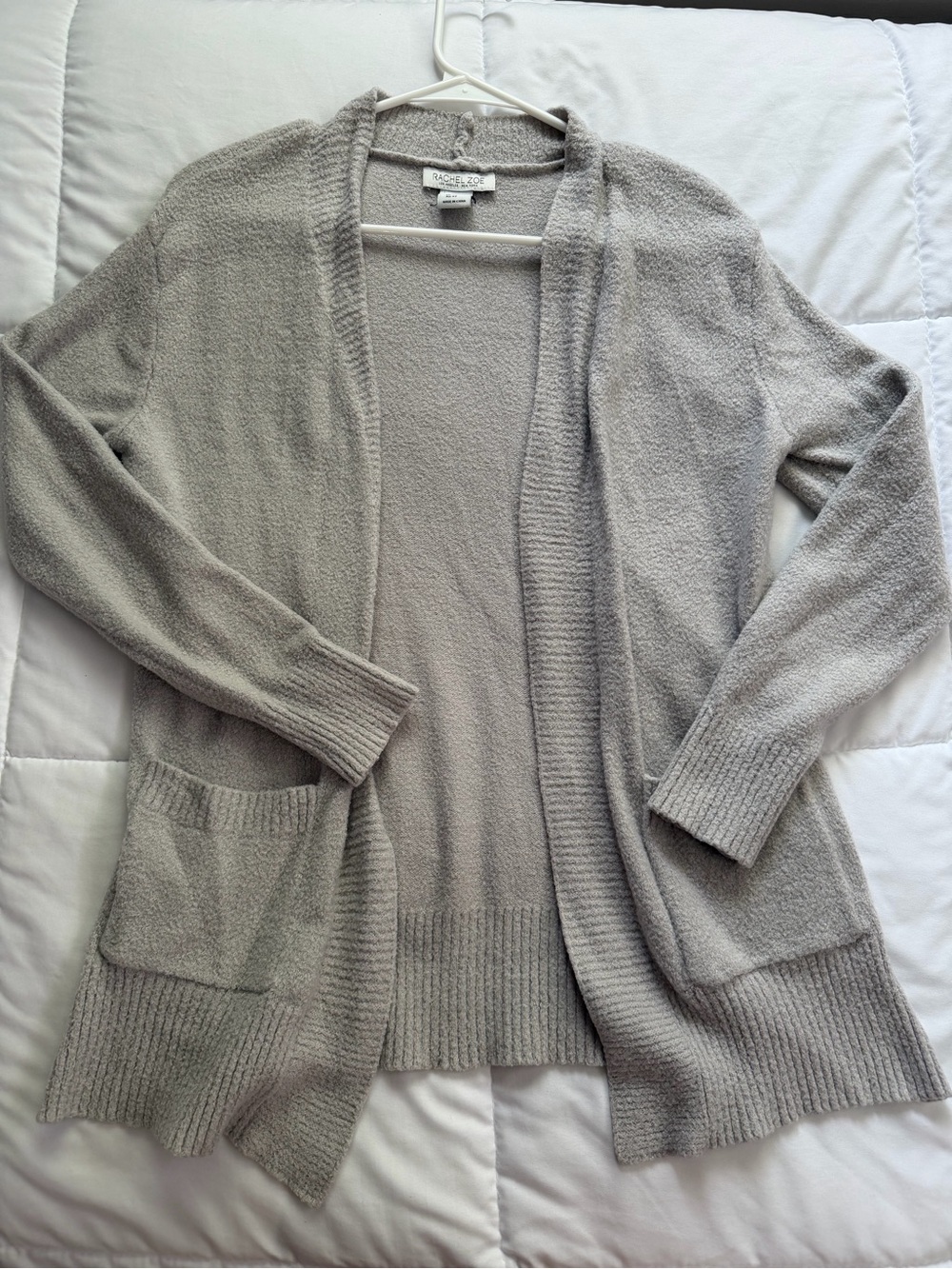 Rachel Zoe Open-Front Cardigan Sweater - Light Gray